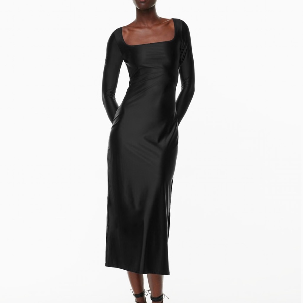Aritzia Ten Satinette Starlit Dress in Black